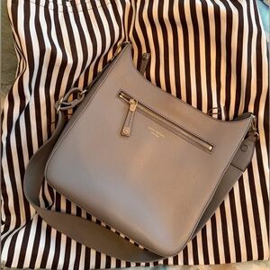 Henri Bendel Gray Leather Crossbody Bag